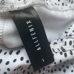 White with black dots leggings, unique print design, size S